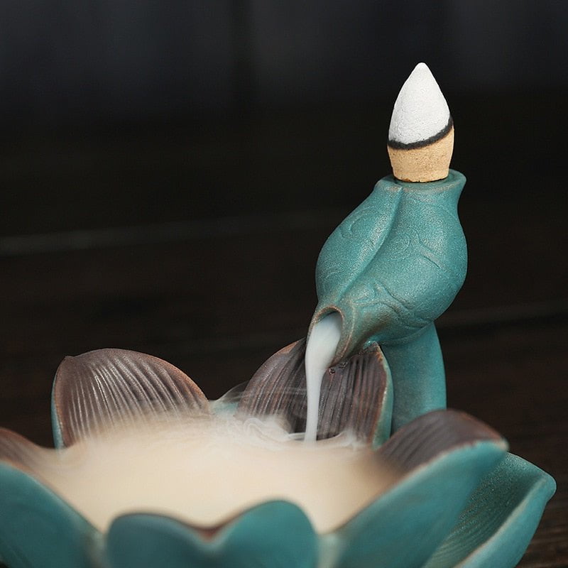 Ceramics Led Lotus Incense Burner