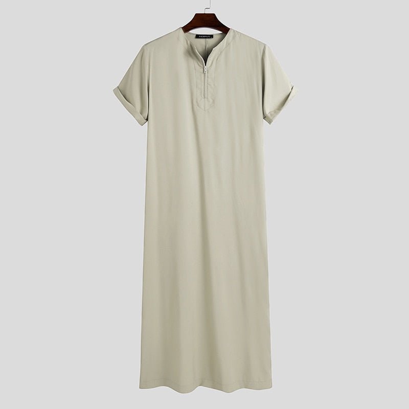 CHIC SHORT SLEEVED ABAYA (BEIGE / LIGHT PINK / WHITE)