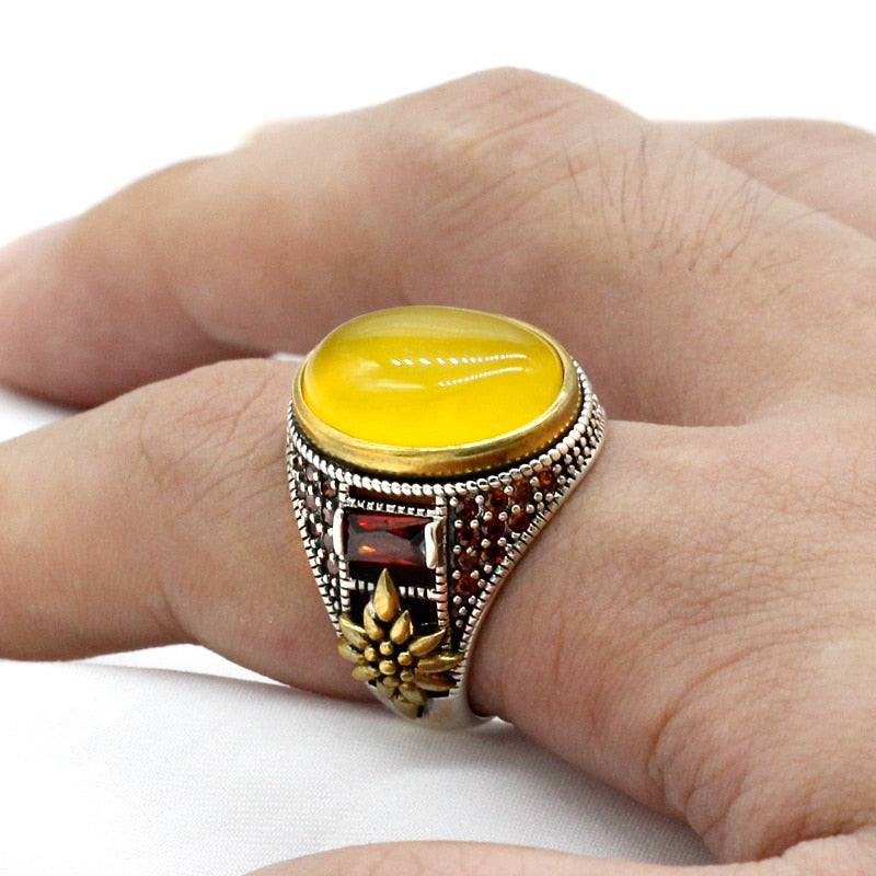 The Sun's Radiance Aqeeq Ring for Men & Women