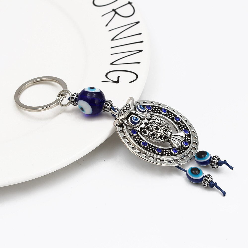 Turkish Evil Eye Protection Owl Key Chain