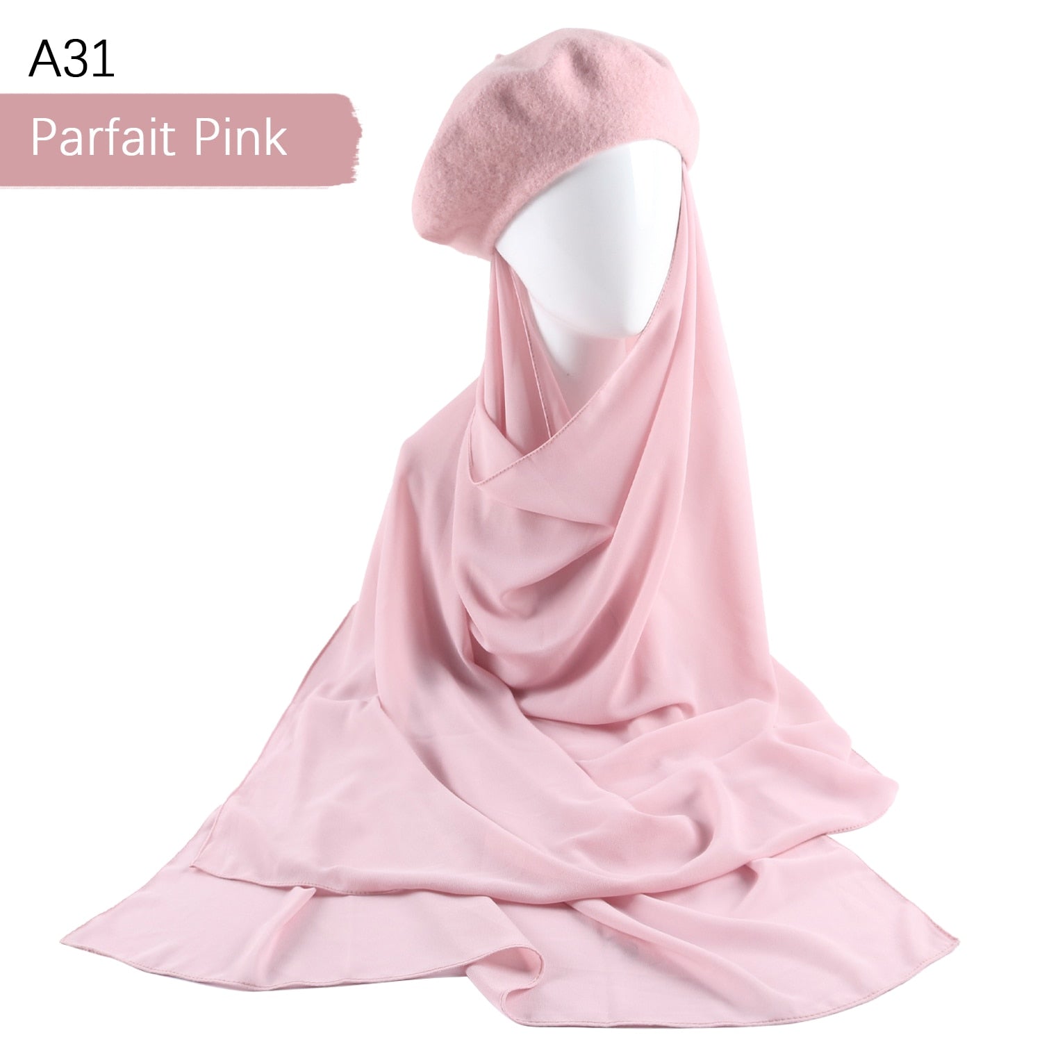 French Beret with Chiffon Hijab