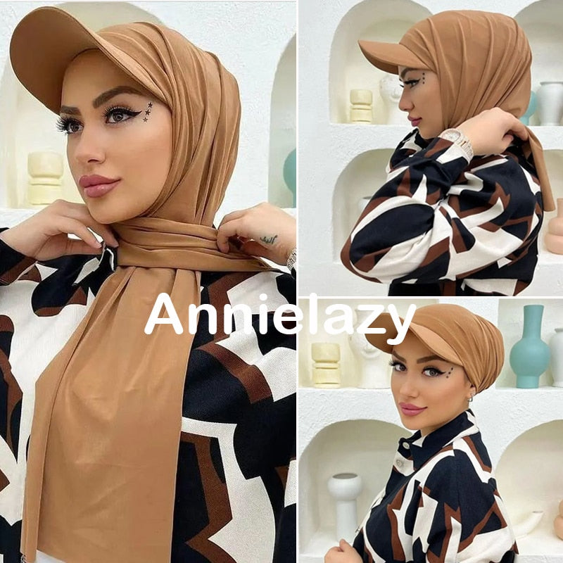 Baseball Cap Chiffon Hijab