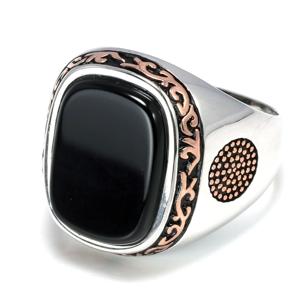 Vintage Turkish Onyx Sunnah Ring for Men