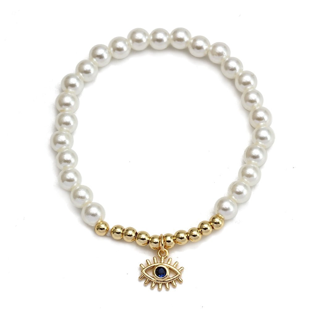 Hand-made Evil Eye Pearl Bracelets