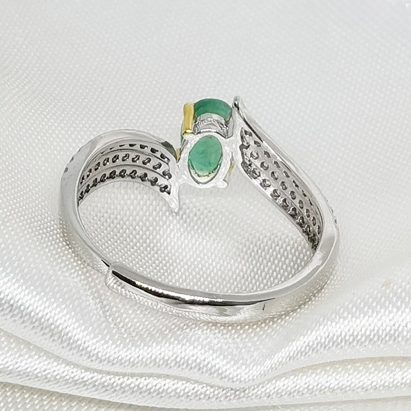 Turkish Emerald Gemstone Ring for Women