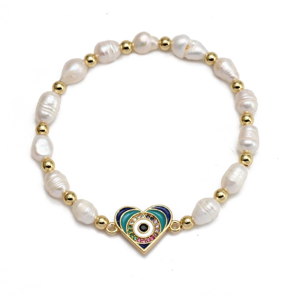 Hand-made Evil Eye Pearl Bracelets