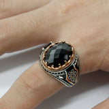 Dazzling Black Zirconia Turkish Ring for Women