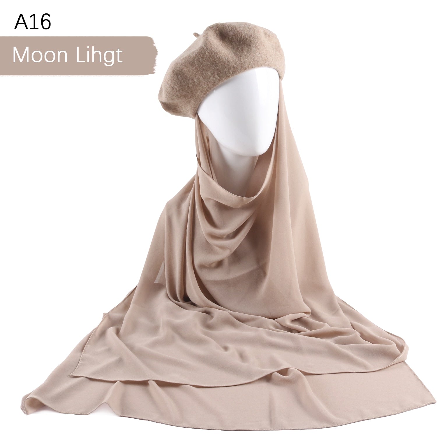 French Beret with Chiffon Hijab