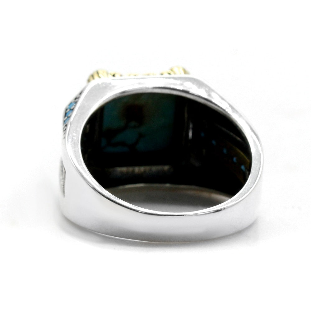 Vintage Turkish Turquoise Ring for Men