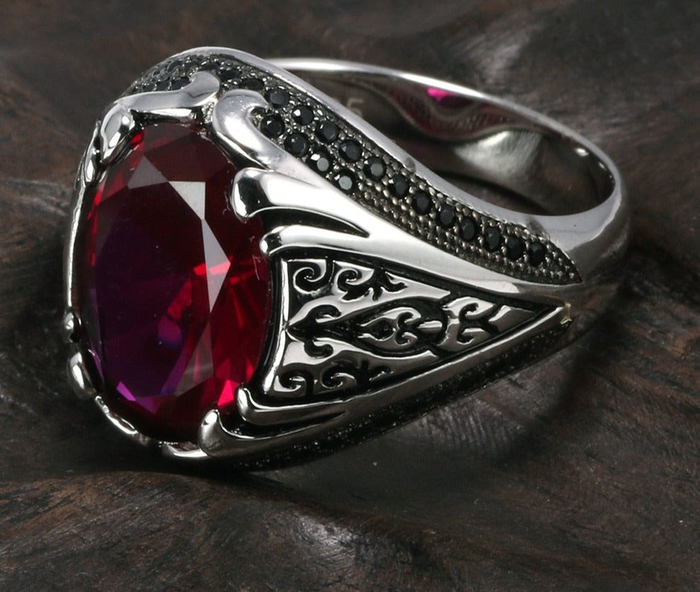 Handmade Turkish Zirconia Sunnah Ring for Men