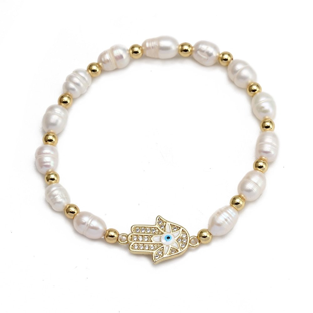 Hand-made Evil Eye Pearl Bracelets