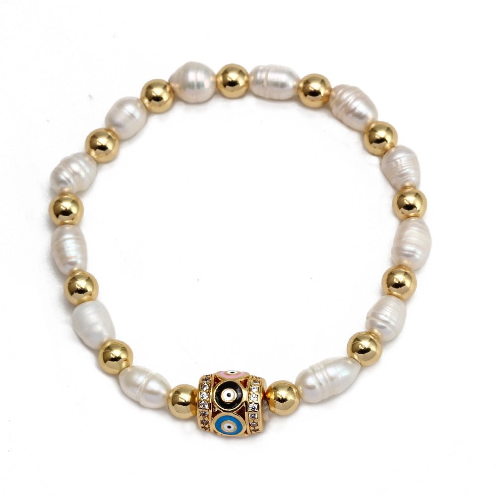 Hand-made Evil Eye Pearl Bracelets