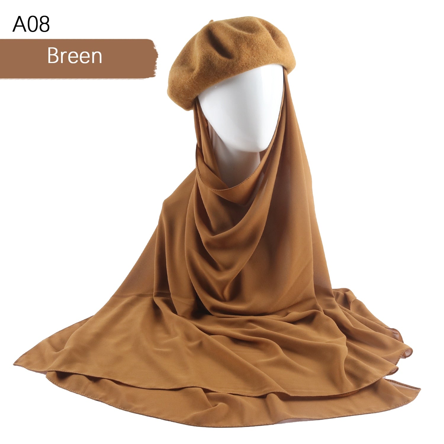 French Beret with Chiffon Hijab