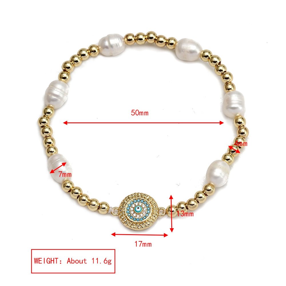 Hand-made Evil Eye Pearl Bracelets