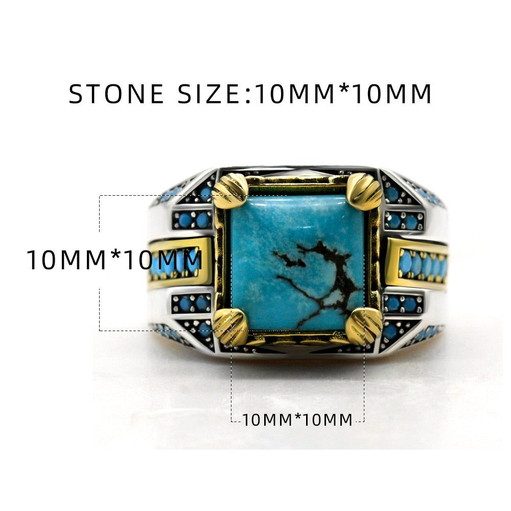 Vintage Turkish Turquoise Ring for Men