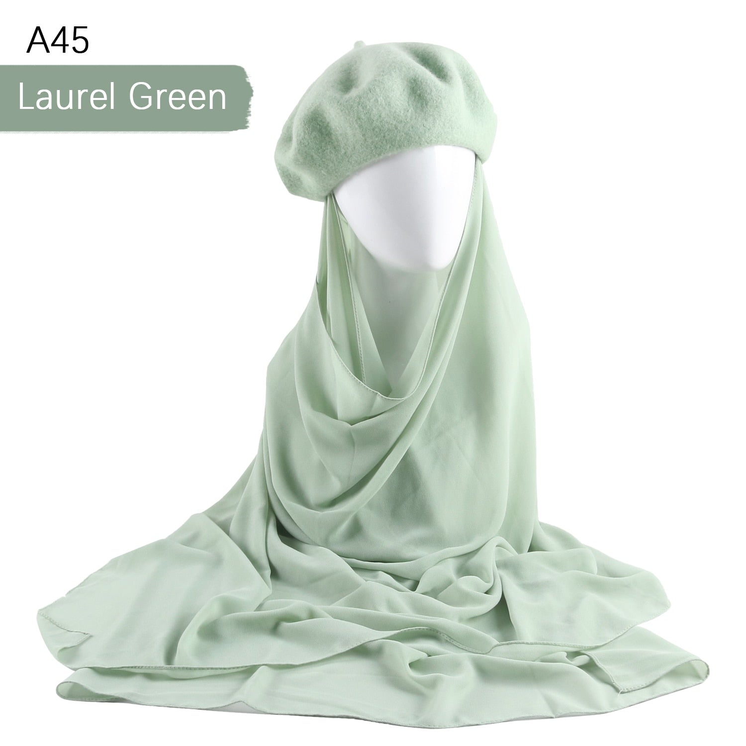 French Beret with Chiffon Hijab
