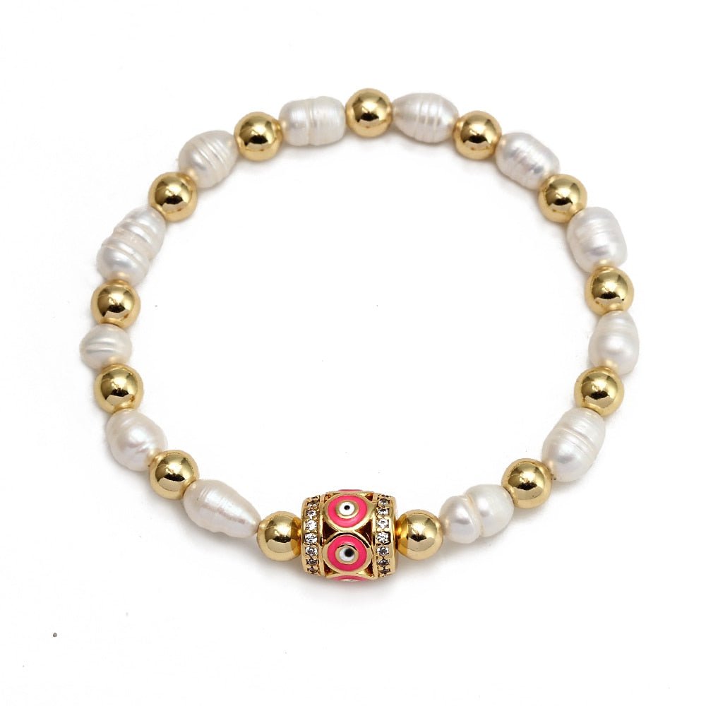 Hand-made Evil Eye Pearl Bracelets