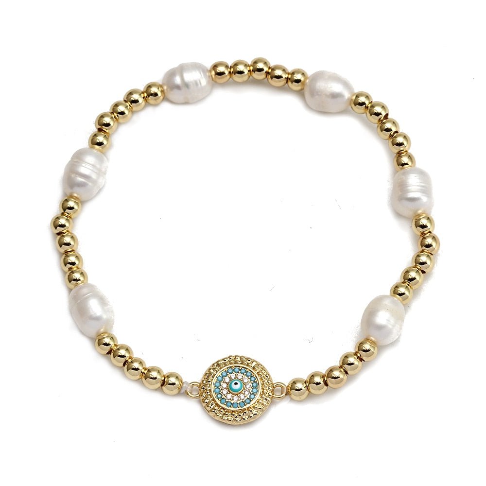 Hand-made Evil Eye Pearl Bracelets
