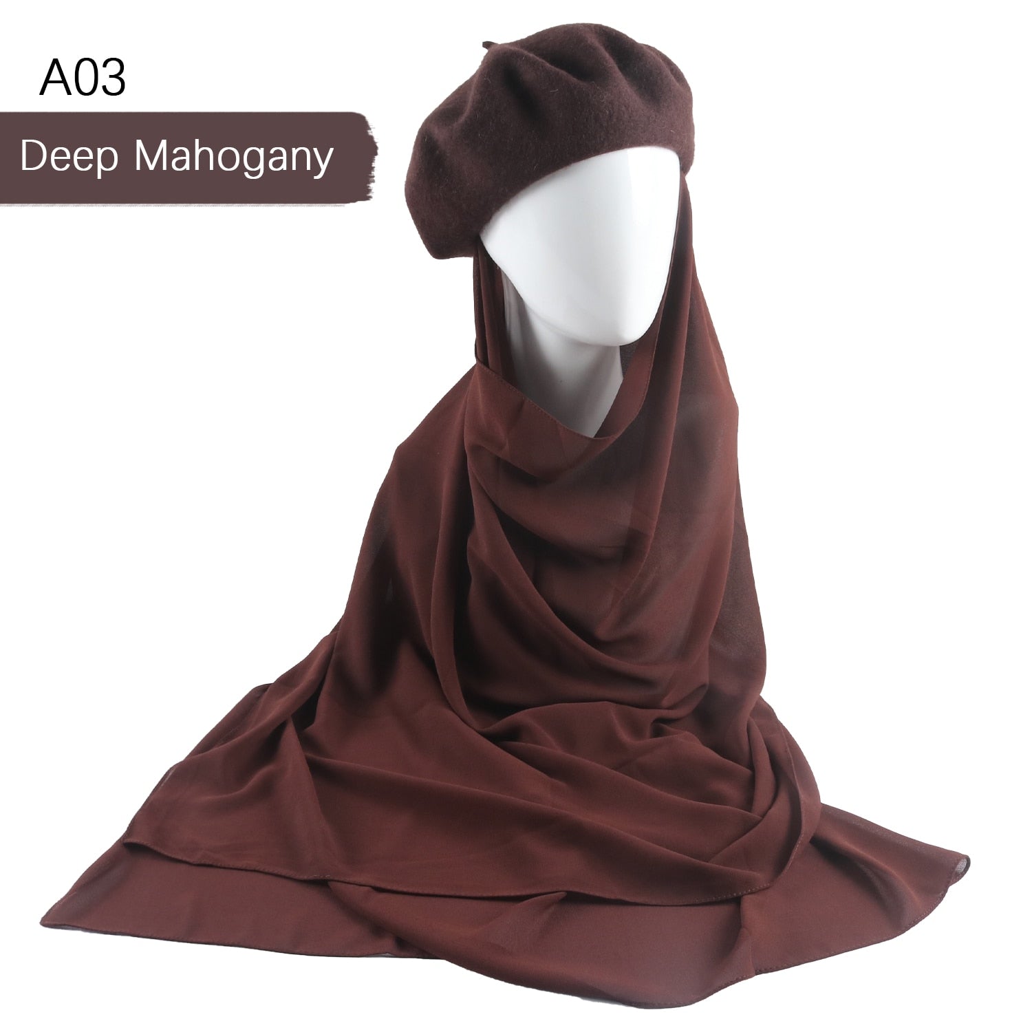 French Beret with Chiffon Hijab