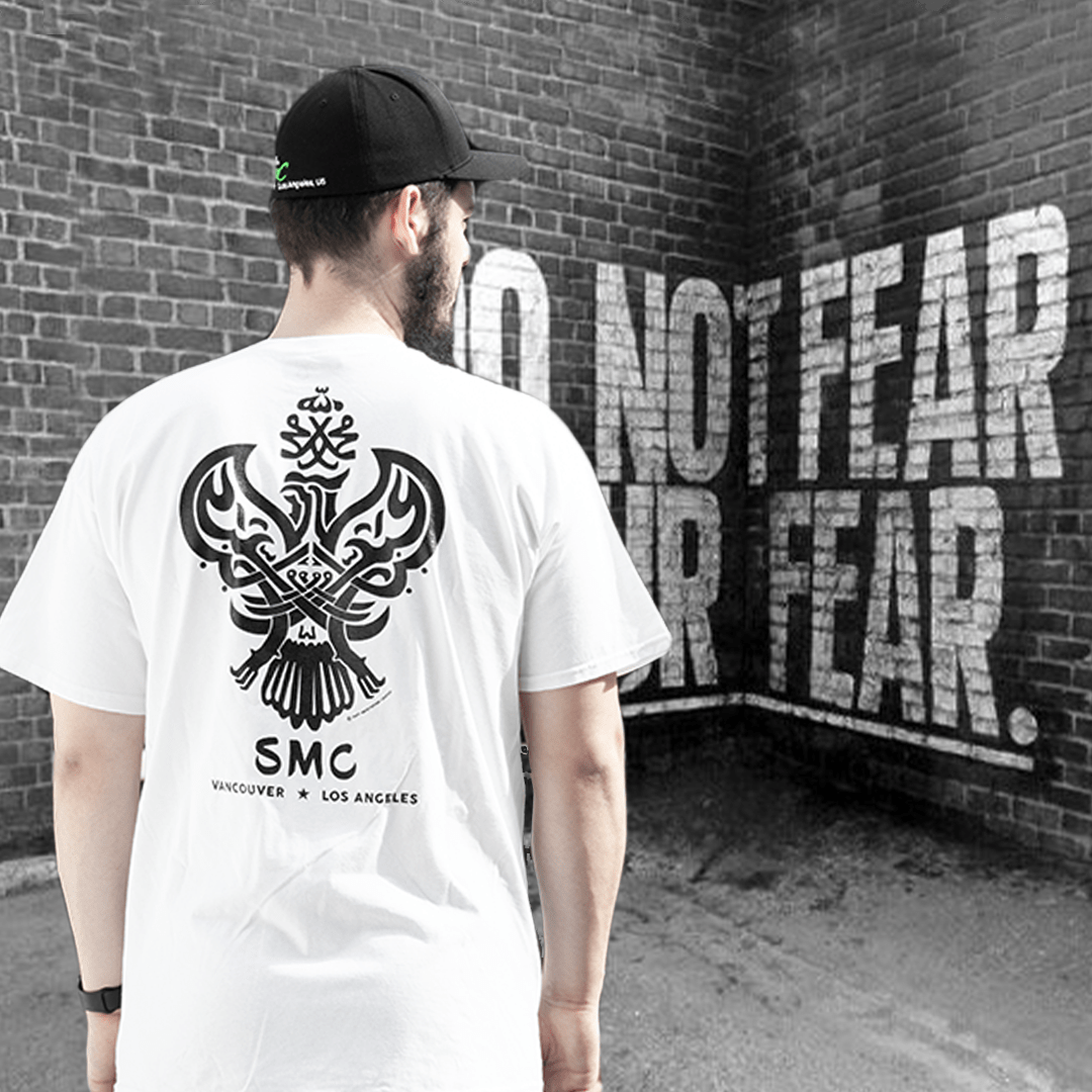 Sufi Meditation T-Shirt (Black / White) with Iconic Phoenix Design.