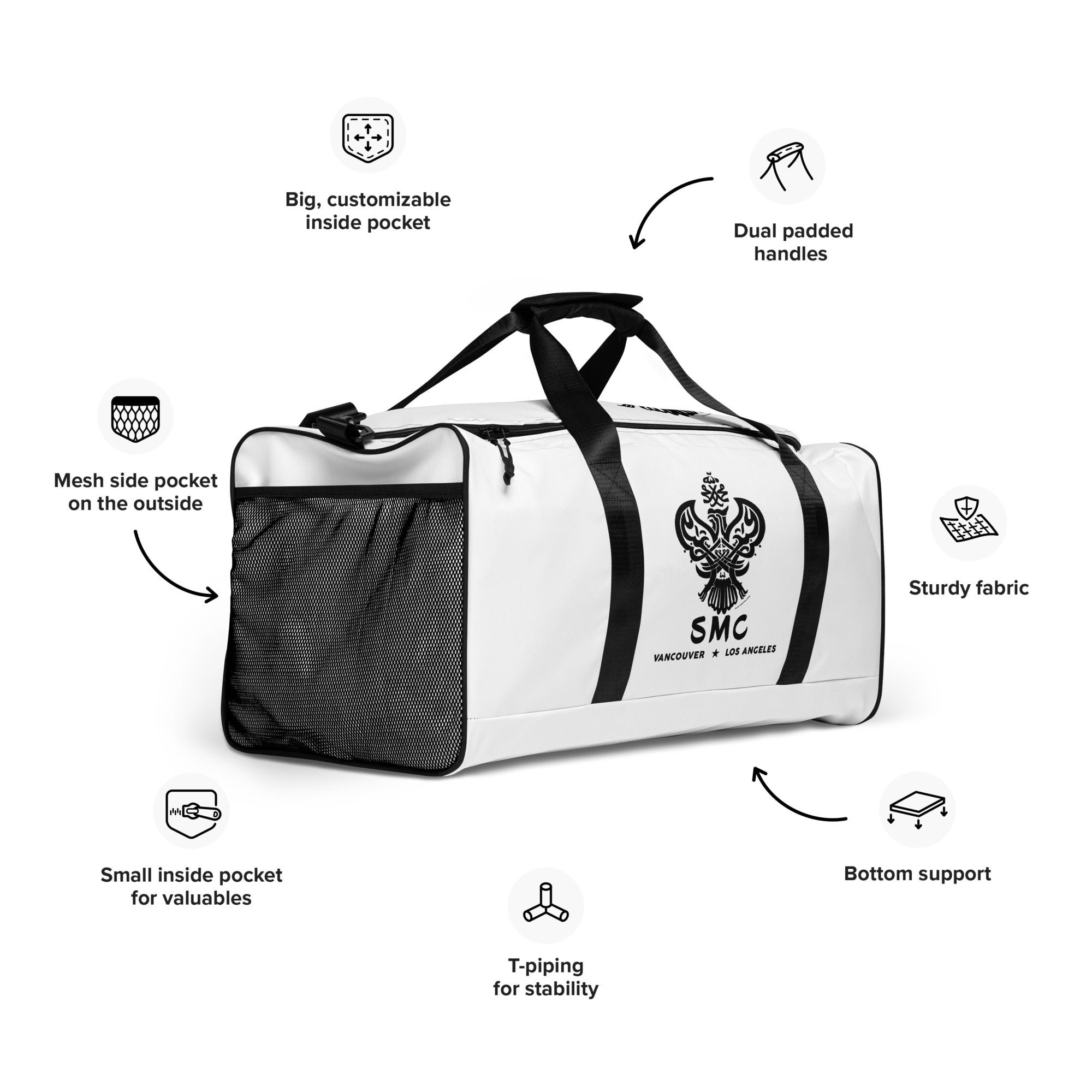 SMC White Duffle bag