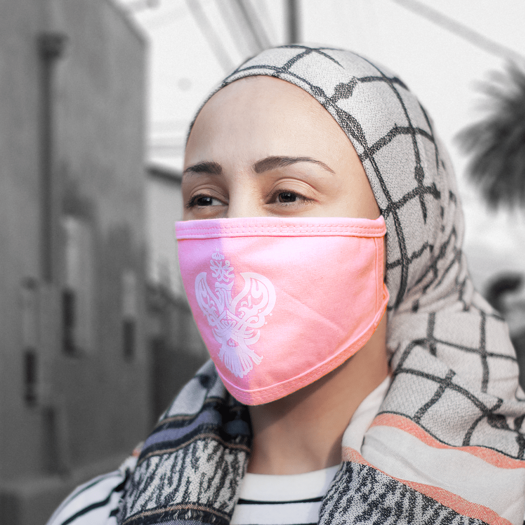 SMC Mask Face Covering with blessed Phoenix (Blue, Black & Pink)