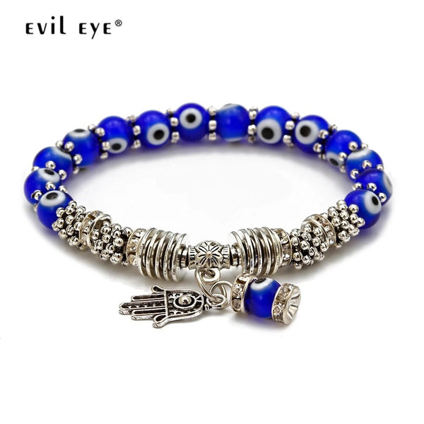 Real Glass Evil Eye Beads From Turkey Set of 50 8 Mm Navy Blue
