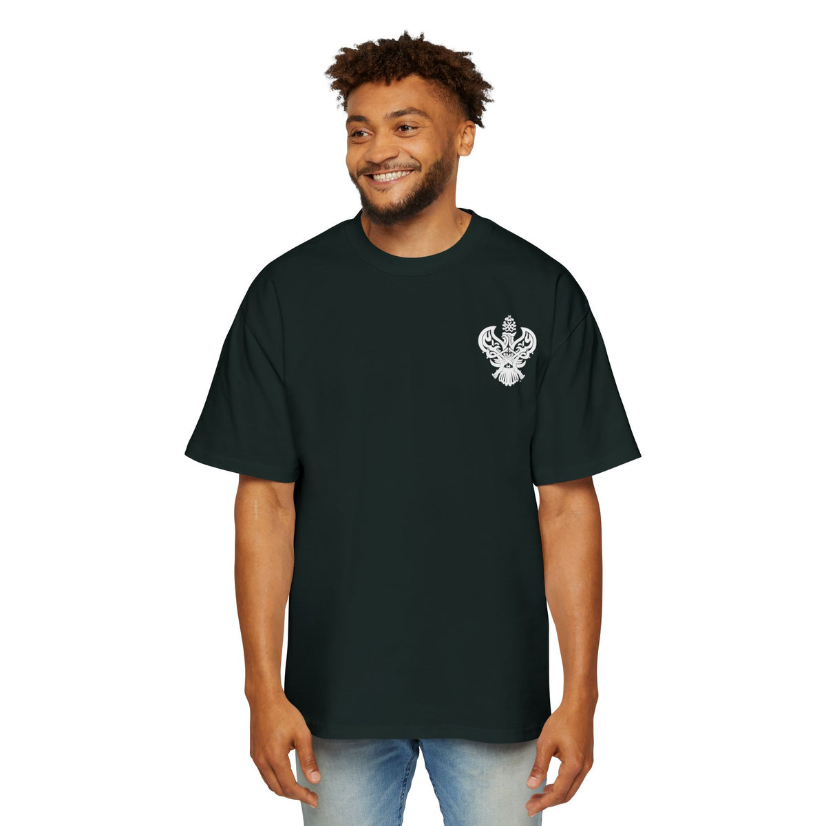 Heavyweight Oversized Cotton Tee - SMC Hu Wal Haq Chest & Back Graphic