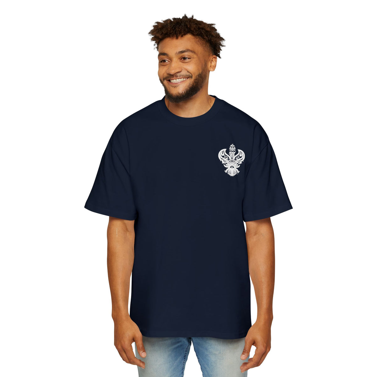 Heavyweight Oversized Cotton Tee - SMC Hu Wal Haq Chest & Back Graphic