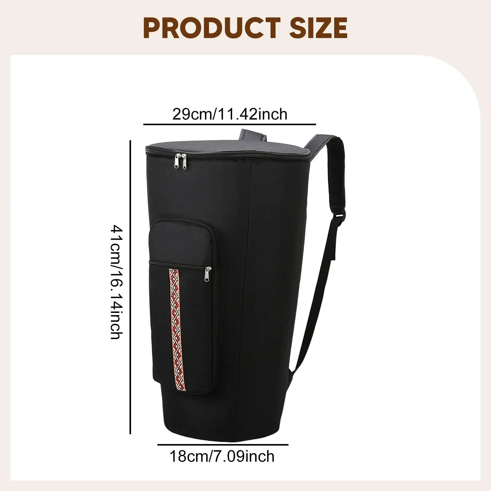 Djembe Drum Bag – Waterproof Shockproof African Drum Carry Case with Adjustable Straps