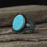 Sterling Silver Turquoise Sunnah Ring for Men