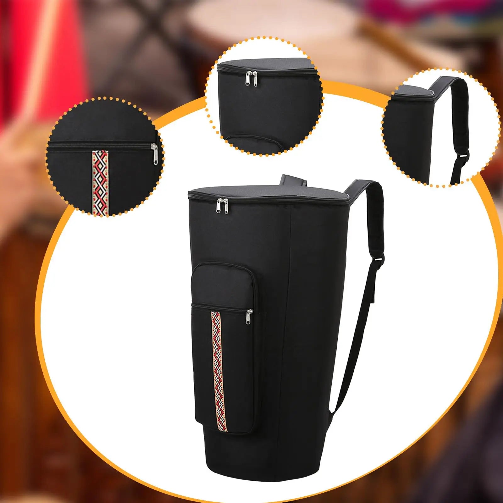 Djembe Drum Bag – Waterproof Shockproof African Drum Carry Case with Adjustable Straps
