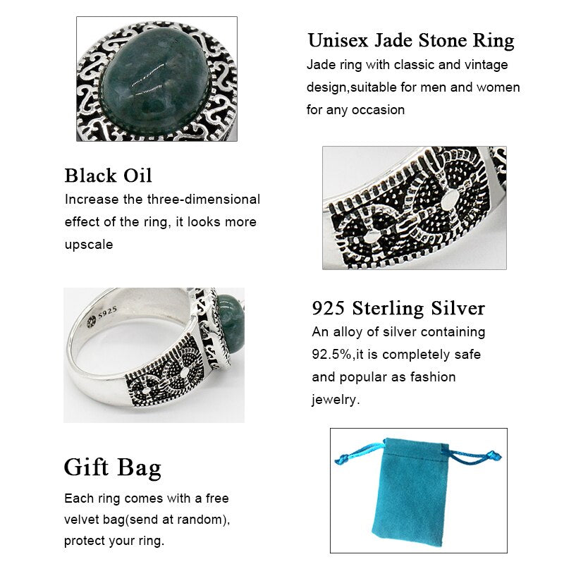 Timeless Jade Silver Ring For Women