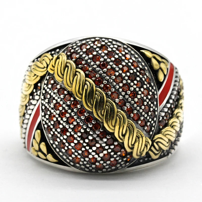 Limited Black Cubic Zirconia Men's Ring - 925 Sterling Silver Pave Setting Vintage Male Jewelry, Turkish Luxury Gift