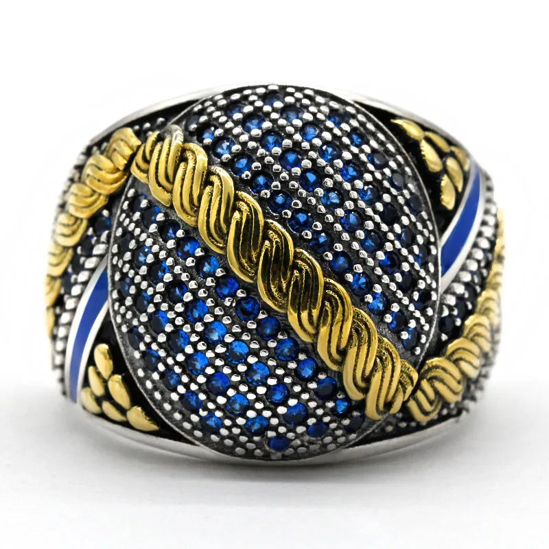 Limited Black Cubic Zirconia Men's Ring - 925 Sterling Silver Pave Setting Vintage Male Jewelry, Turkish Luxury Gift