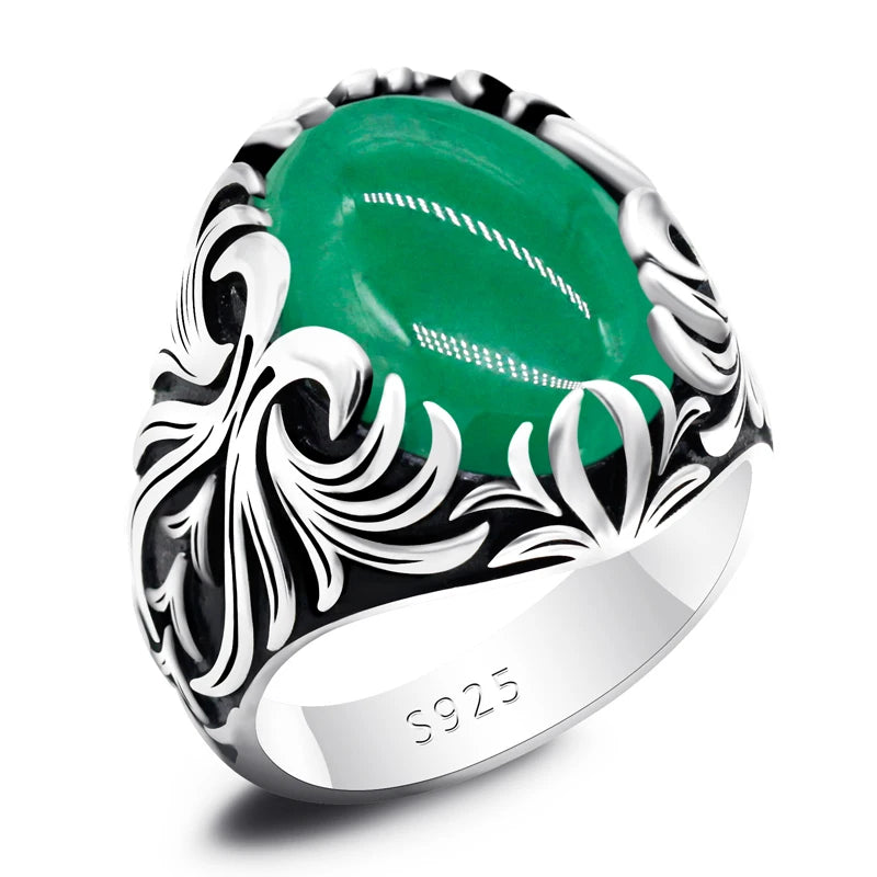 Men’s Tiger Eye Statement Ring – 925 Sterling Silver, Handcrafted Turkish Vintage Design