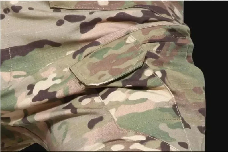 Men's Tactical Set: Breathable Shirt + Waterproof Camo Cargo Pants