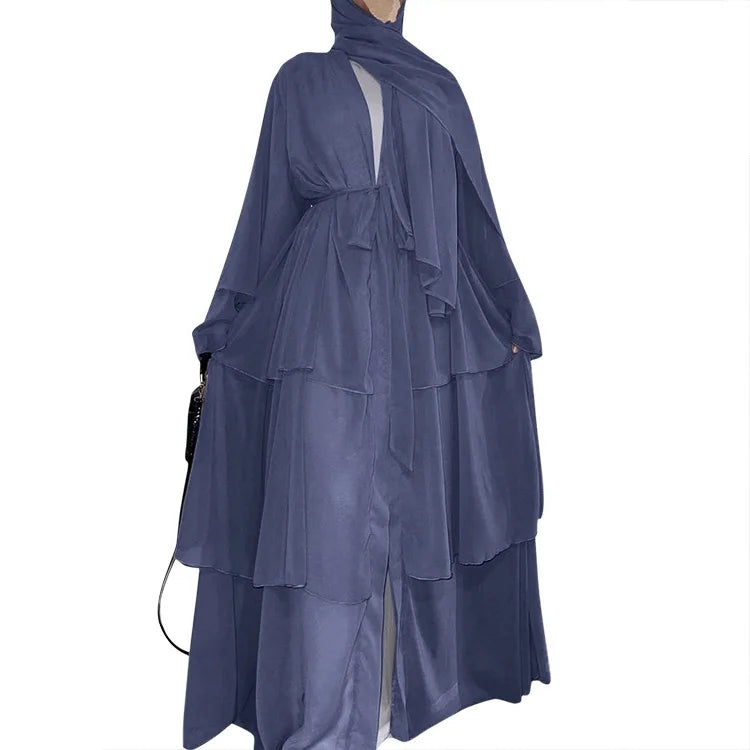 The Classic Feathered Chiffon Abaya For Women
