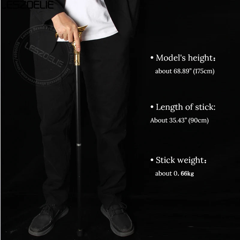 Eagle Head Sunnah Cane – 90cm Detachable Walking Stick with Zinc Alloy Handle & Iron Shaft