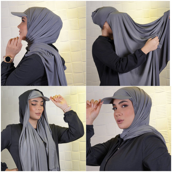 Hijab Baseball Cap with Jersey Scarf
