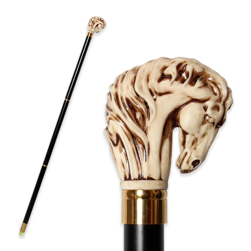 Limited Horse Head Sunnah Cane – 97cm Detachable Wooden Walking Stick