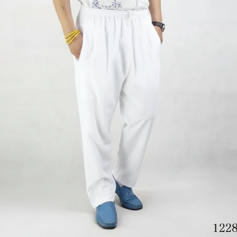 Loose Cotton Wide‑Leg Islamic Trousers