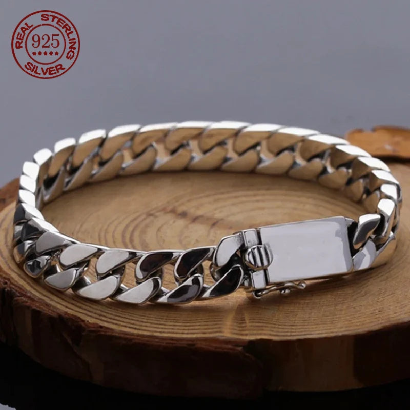 Solid 925 Silver Chain Link Bracelet