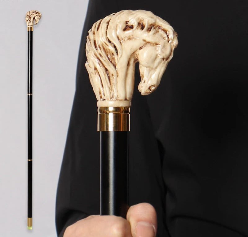 Limited Horse Head Sunnah Cane – 97cm Detachable Wooden Walking Stick