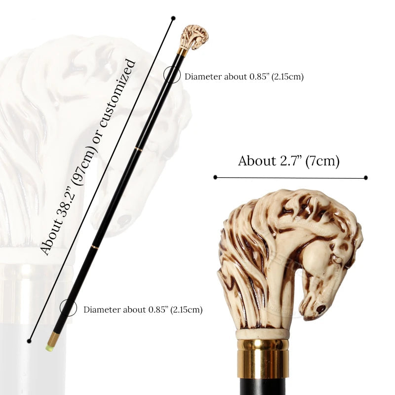 Limited Horse Head Sunnah Cane – 97cm Detachable Wooden Walking Stick