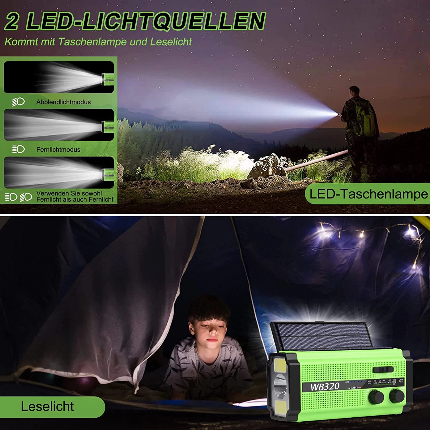 Emergency Weather Radio – 20000mAh Solar Power Bank with AM/FM/NOAA, SOS Alarm & Flashlight