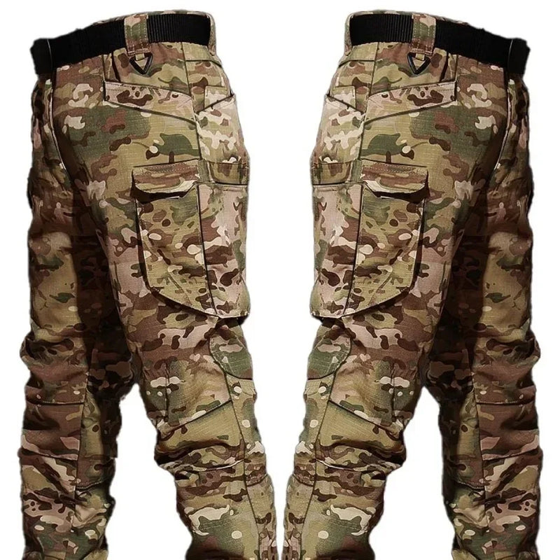 Men's Tactical Set: Breathable Shirt + Waterproof Camo Cargo Pants