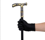 Black & Gold Panda Compass Walking Cane 93cm