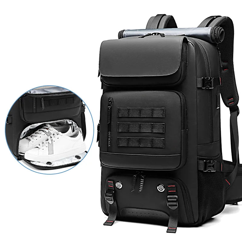 Waterproof Travel Backpack – 50L with USB Charging & Separate Shoe Bag