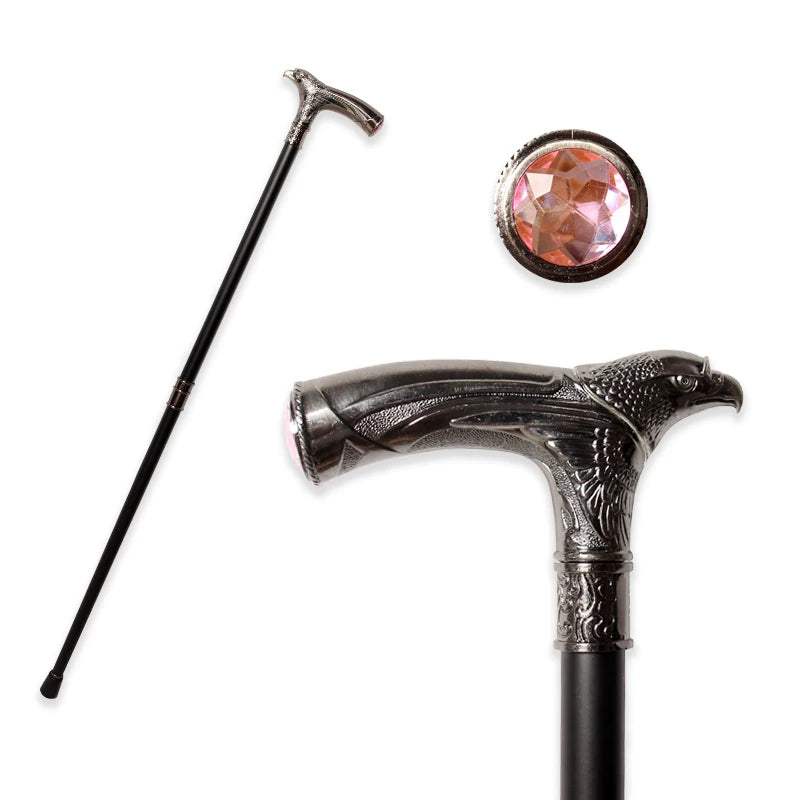 Eagle Head Spiritual Cane – 93cm Detachable Sunnah Stick with Multi-Color Gemstone Grip